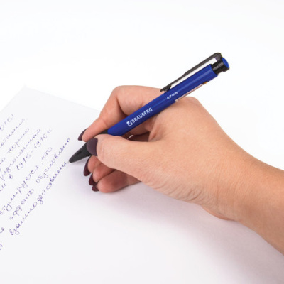 Ручка шариковая, Синяя, корпус синий, толщ.письма 0,35мм, BRAUBERG - 23 руб. в alfabook